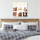 Toile Monogramme de parties scintillant en or blanc phot (Insitu(Chambre))