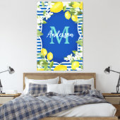 Toile Monogramme de printemps citron et bleu (Insitu(Chambre))