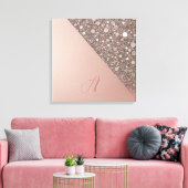 Toile Monogramme élégant en or rose (Insitu(Salon))