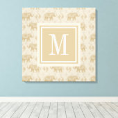 Toile Monogramme | Elephant Khaki Motif de caravane (Insitu (Plancher de Bois))