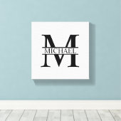 Toile Monogramme et nom personnalisés (Insitu (Plancher de Bois))