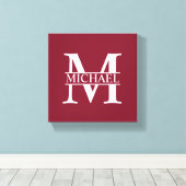 Toile Monogramme et nom personnalisés (Insitu (Plancher de Bois))