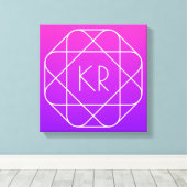 Toile Monogramme géométrique cool | Violette violette ma (Insitu (Plancher de Bois))