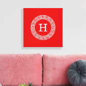 Toile Monogramme initial du cadre de ligne clé grecque b (Insitu(Salon))