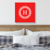 Toile Monogramme initial du cadre de ligne clé grecque b (Insitu(Chambre))