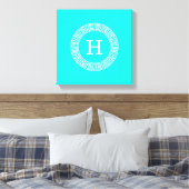 Toile Monogramme initial du cadre de ligne clé grecque d (Insitu(Chambre))