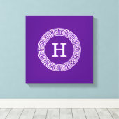 Toile Monogramme initial du cadre de ligne clé grecque v (Insitu (Plancher de Bois))