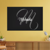 Toile Monogramme initial nom moderne minimaliste (Insitu(Salon))