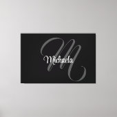 Toile Monogramme initial nom moderne minimaliste (Recto)
