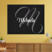 Toile Monogramme initial nom moderne minimaliste (Insitu(Salon))