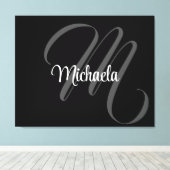 Toile Monogramme initial nom moderne minimaliste (Insitu (Plancher de Bois))