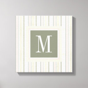 Toile Monogramme   la joie des rayures d'aquarelle du