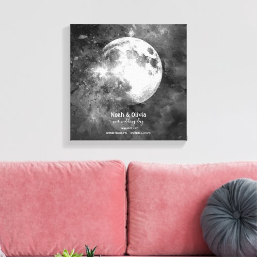 Toile Monogramme Mariage d'impression de phase lune pers (Insitu(Salon))