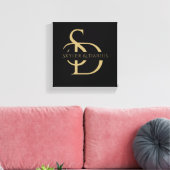 Toile Monogramme Mariage Simple Personnalisé Avec Nom (Insitu(Salon))