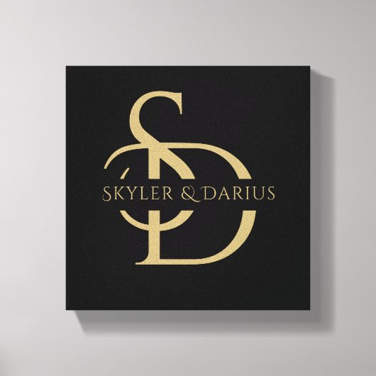 Toile Monogramme Mariage Simple Personnalisé Avec Nom (Recto)