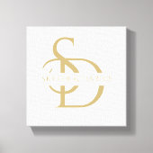 Toile Monogramme Mariage Simple Personnalisé Avec Nom (Recto)