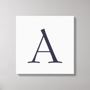 Toile Monogramme moderne élégant bleu clair initial