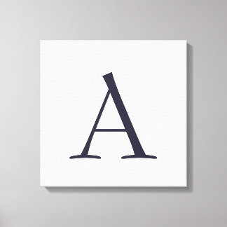 Toile Monogramme moderne élégant bleu clair initial