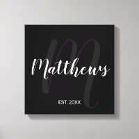 Monogramme moderne personnalisé et nom de famille