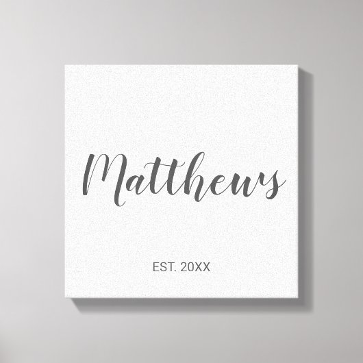 Toile Monogramme moderne personnalisé et nom de famille (Recto)