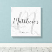 Toile Monogramme moderne personnalisé et nom de famille (Insitu (Plancher de Bois))