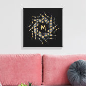 Toile Monogramme Motif gris étoile jaune (Insitu(Salon))