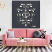 Toile Monogramme. Nautical. Citation de vie. (Insitu(Salon))