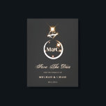 Toile Monogramme Or Diamond Wedding Enregistrer La Date<br><div class="desc">donnez le jour de mariage ce sens du pourcentage avec ce minimaliste Royal Plain Noir Enregistrer la Date Canvas Imprimer caractéristiques Or diamant Brillant anneau encerclé deux monogrammes initiales et détails professionnels texte utilisant la typographie et le texte gras. que design simple et minimaliste peut s'adapter à toutes les heures...</div>