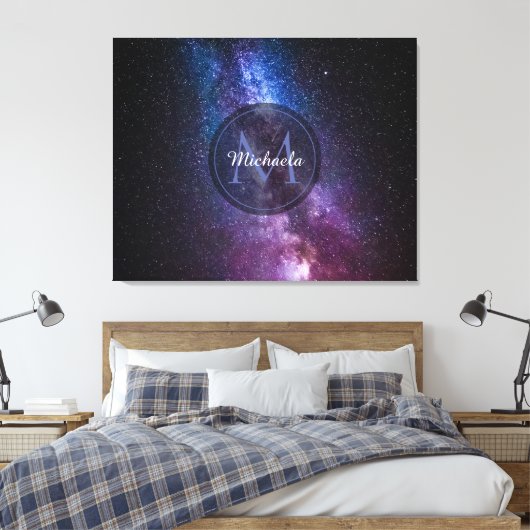 Toile Monogramme personnalisable à voie lactée (Insitu(Chambre))