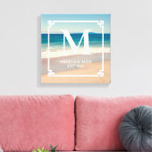 Toile Monogramme photo de mariage sur une plage pittores (Insitu(Salon))