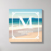 Toile Monogramme photo de mariage sur une plage pittores (Recto)
