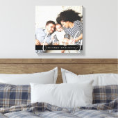 Toile Monogramme photo familiale moderne et date de créa (Insitu(Chambre))