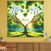 Toile Monogramme romantique en couple d'arbre (Insitu(Salon))