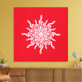 Toile Monogramme rouge de Noël G-Clef Snowflake (Insitu(Salon))