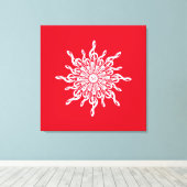 Toile Monogramme rouge de Noël G-Clef Snowflake (Insitu (Plancher de Bois))