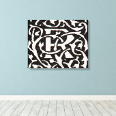 Toile Monogramme vintage R Art Nouveau (Insitu (Plancher de Bois))