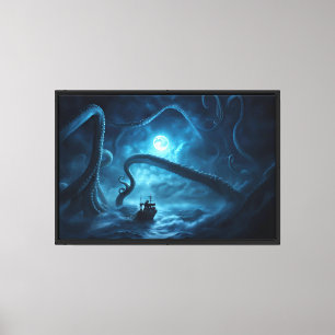 Toile Monster Nautique Kraken Bateau de pêche Dramatique