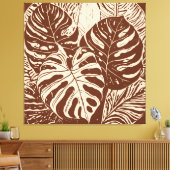 Toile Monstera Tropicale Art Linocut (Insitu(Salon))