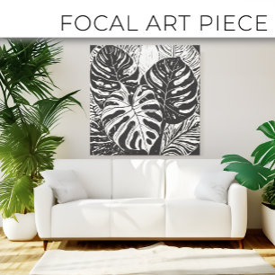 Toile Monstera Tropicale Art Linocut
