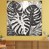 Toile Monstera Tropicale Art Linocut (Insitu(Salon))