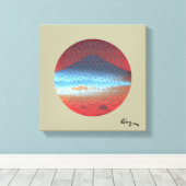 Toile Mont Fuji Jaune Beige par Rofey (Insitu (Plancher de Bois))