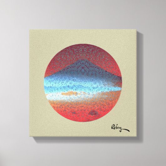 Toile Mont Fuji Jaune Beige par Rofey (Recto)