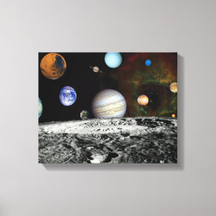 Toile Montage d'images de l'espace du voyageur du systèm