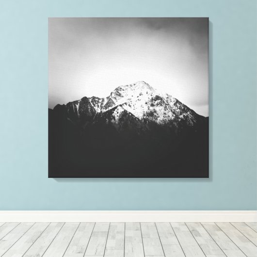 Toile Montagne enneigée noir et blanc (Insitu (Plancher de Bois))