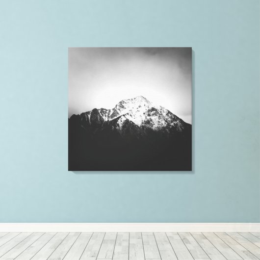 Toile Montagne enneigée noire et blanche (Insitu (Plancher de Bois))