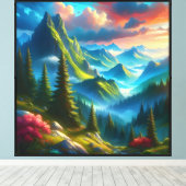 Toile Montagne verte - (Insitu (Plancher de Bois))