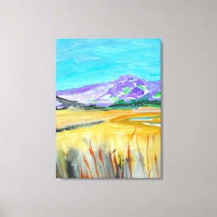 Toile Montagne Violette & Or