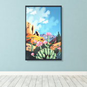 Toile Montagnes Abstraites du Colorado Désert Cactus (Insitu (Plancher de Bois))