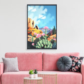 Toile Montagnes Abstraites du Colorado Désert Cactus (Insitu(Salon))