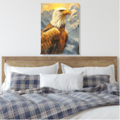 Toile Montagnes d'aquarelle d'aigle chauve (Insitu(Chambre))